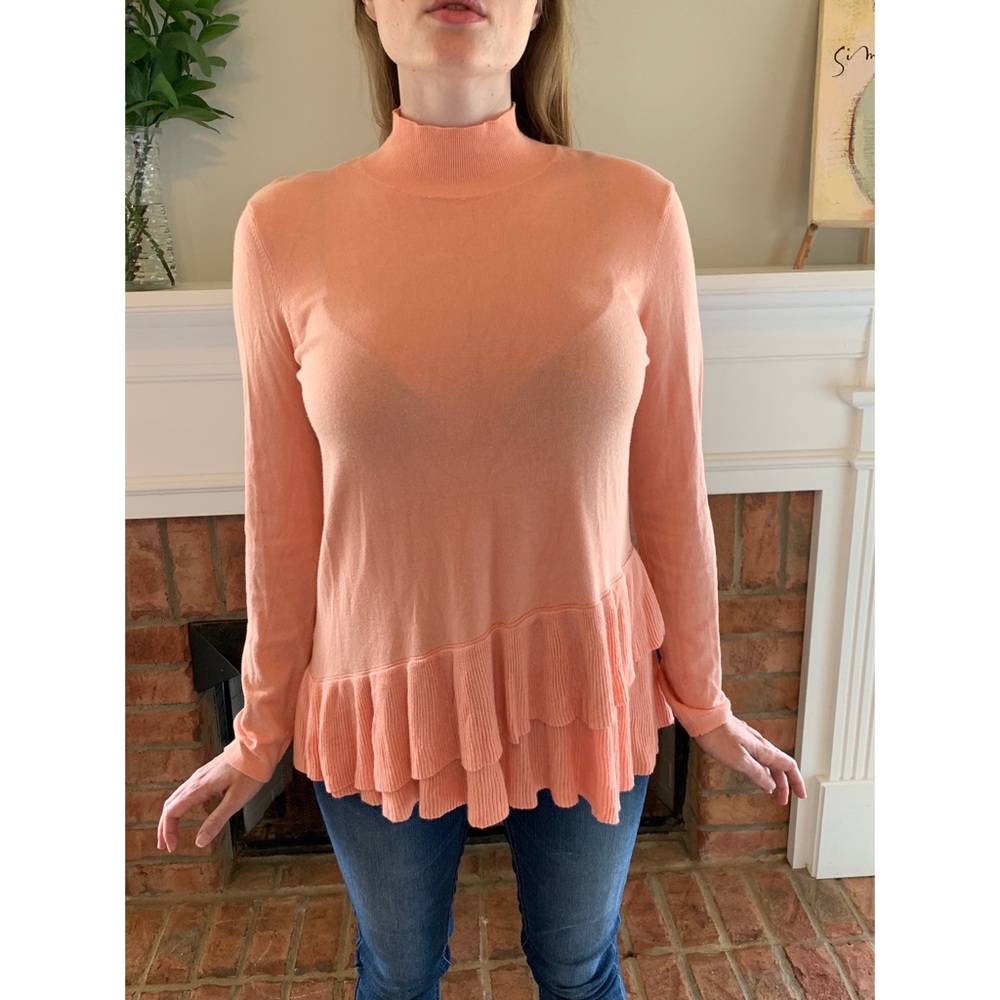 The Limited | Peach Blouse with Ruffles Size S